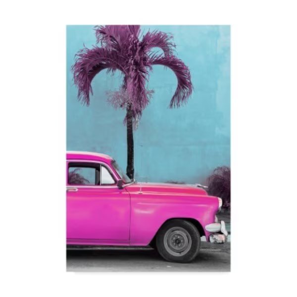 Philippe Hugonnard 'Beautiful Retro Pink Car' Canvas Art, 30x47, Trademark Fine Art, Mfr#: PH01196-C3047GG